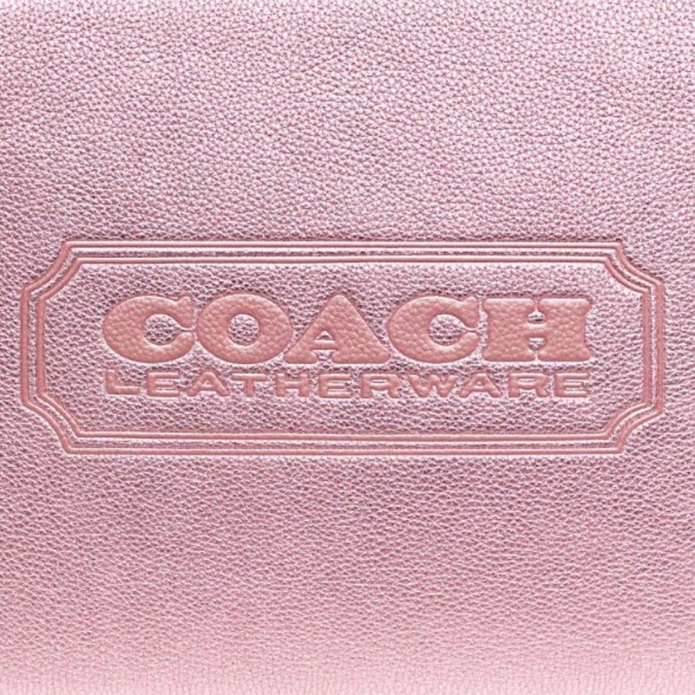 Coach Large Metallic Barbie Pink Tech Pouch NWT Zipper Purse Ipad Phone tablet - Picture 2 of 7